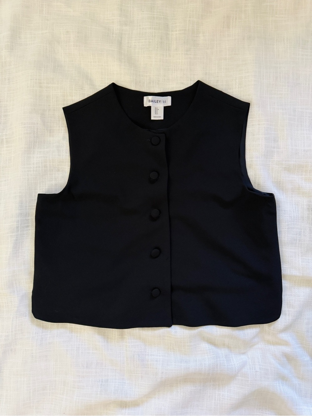 Bailey 44 women black lined vest top, size S